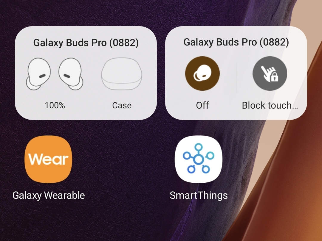 Galaxy Buds Pro widgets