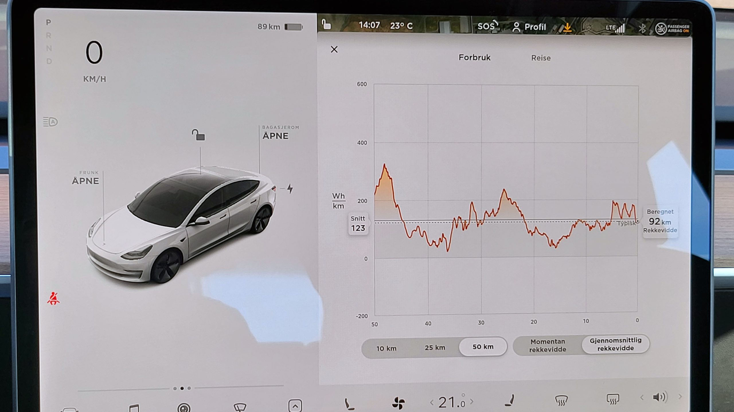 Tesla Model 3 Standard Range Plus range
