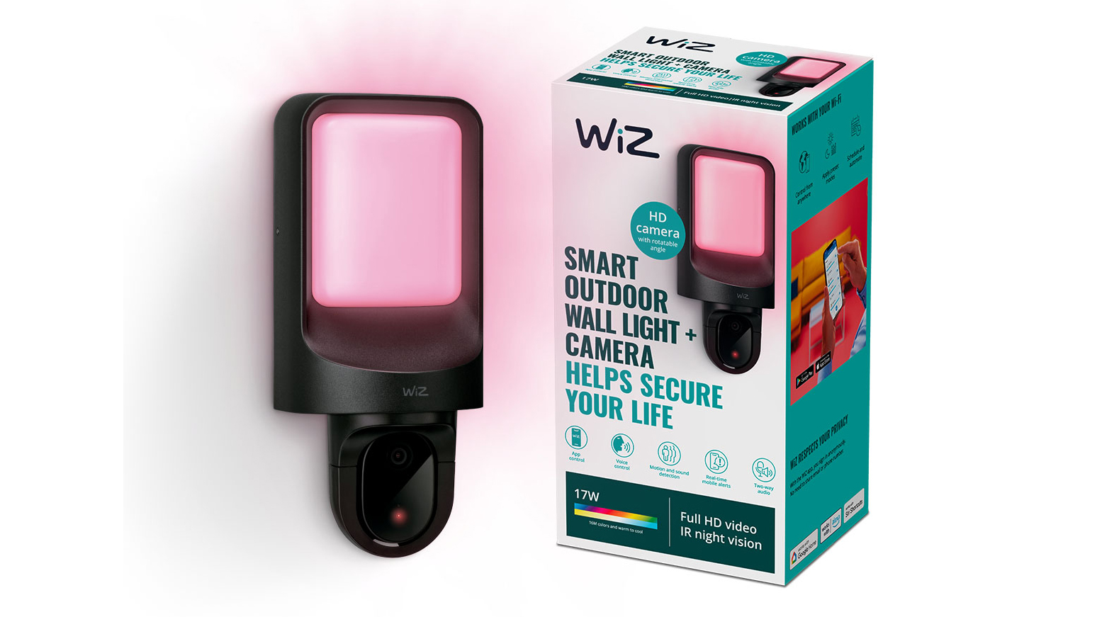 wiz smart outdoor light + camera